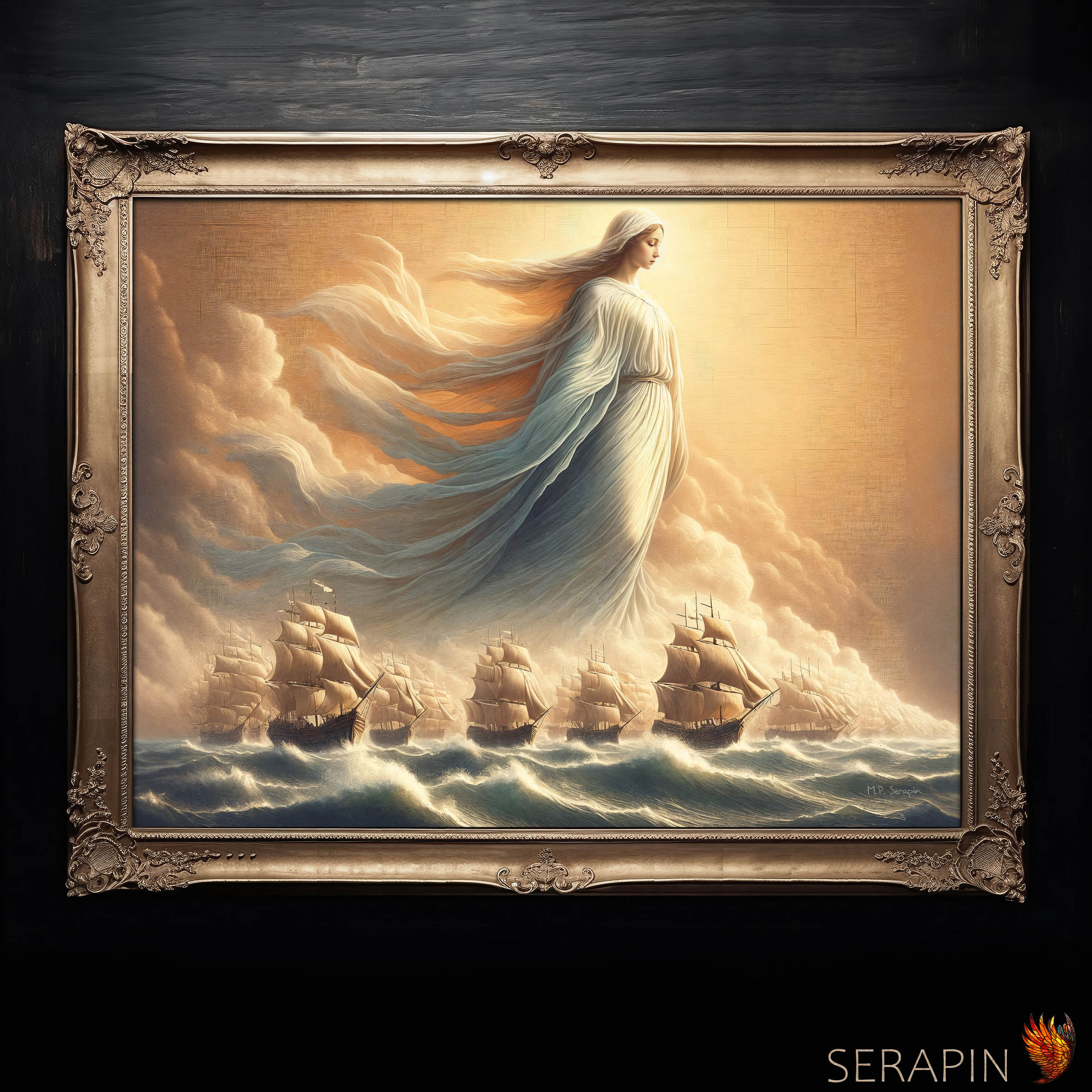 Battle of Lepanto — original Catholic art by M.P. Serapin