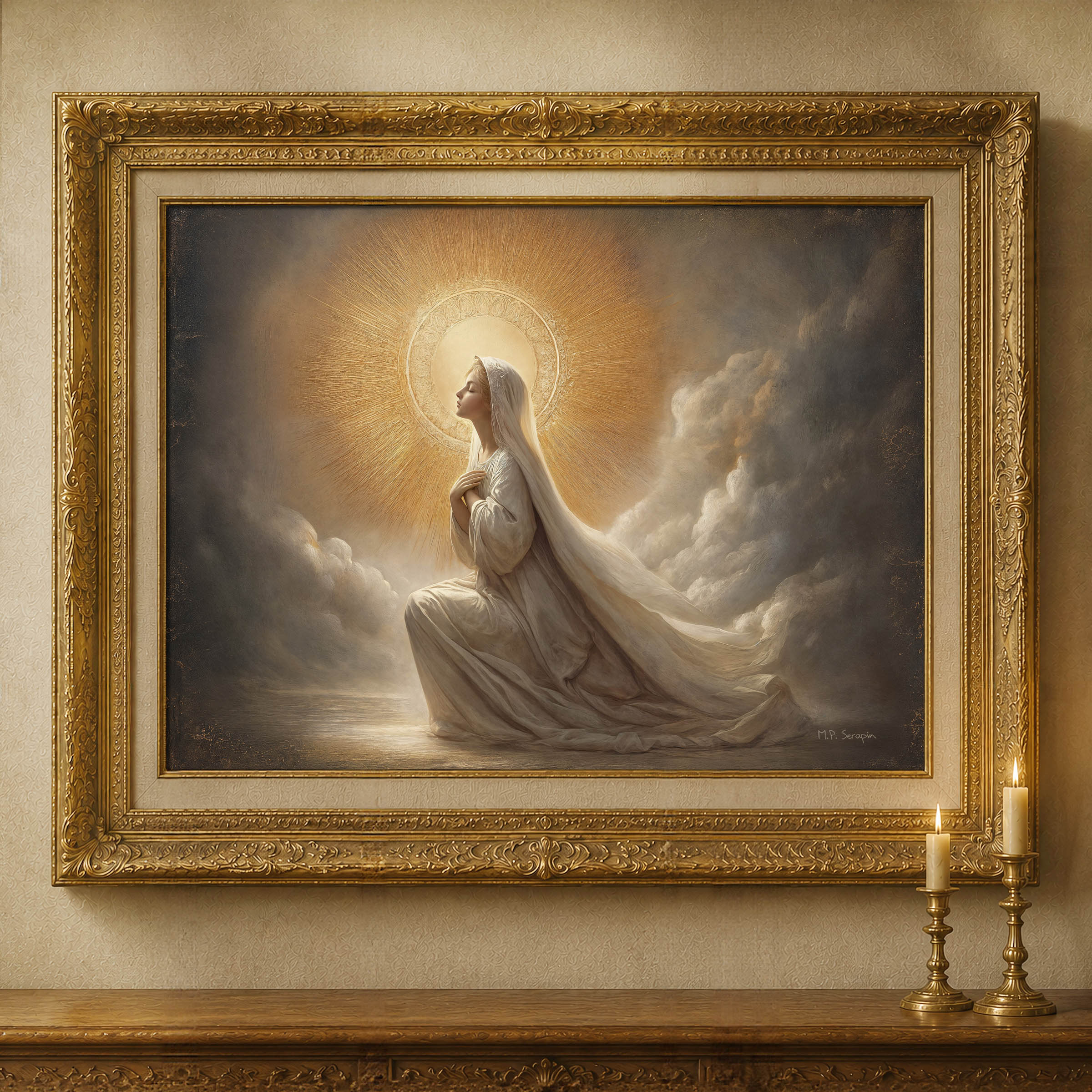 Benediction — original Catholic art by M.P. Serapin