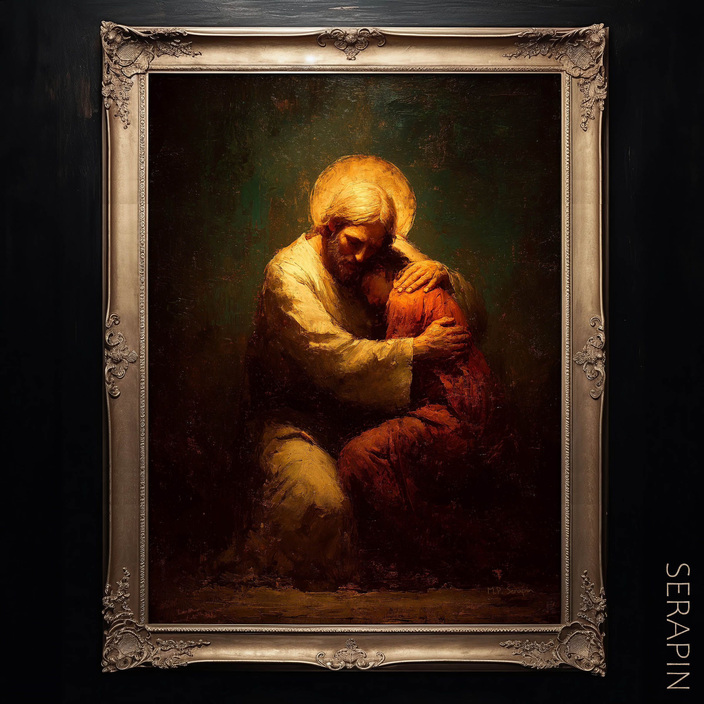 Confession — original Catholic art by M.P. Serapin