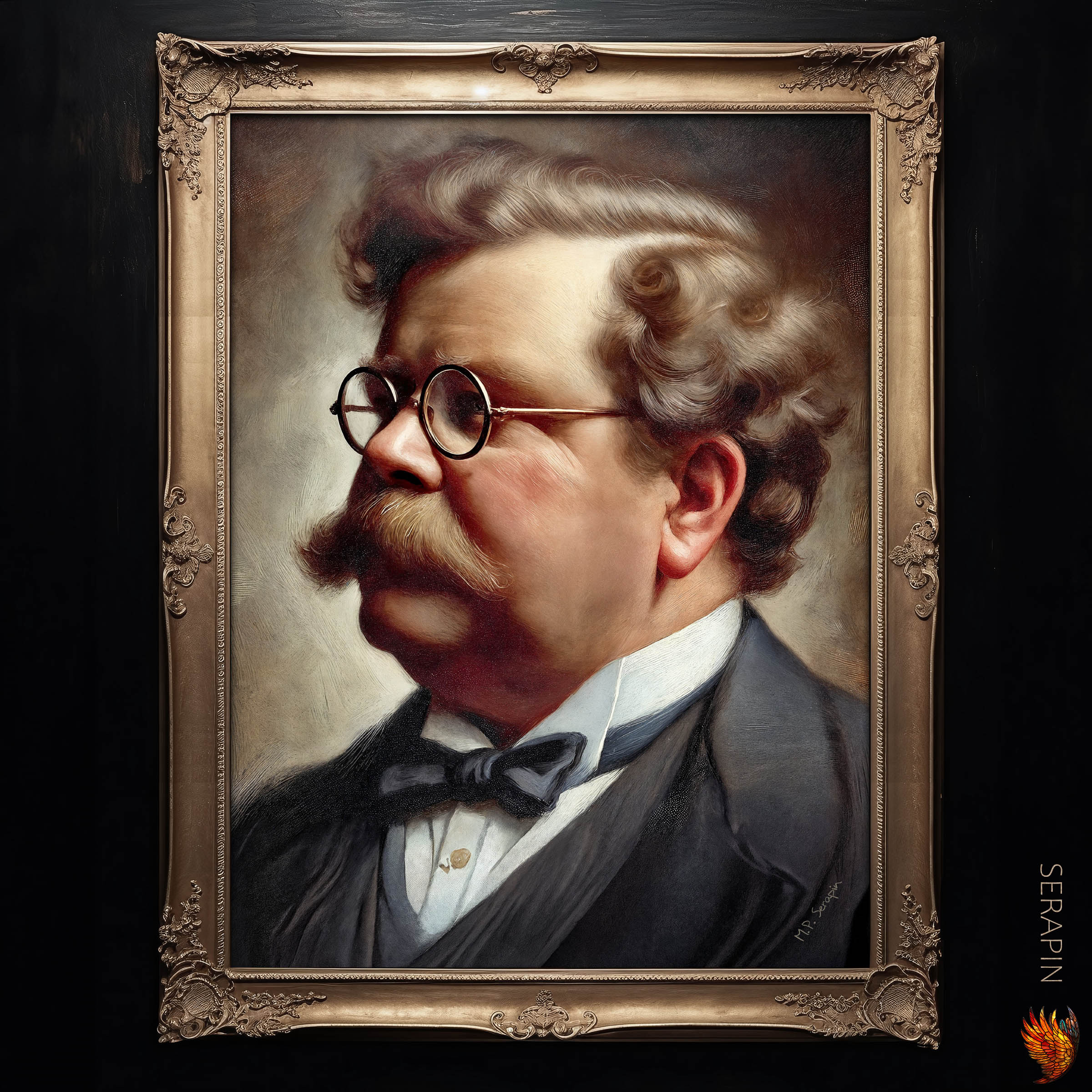 GK Chesterton Portrait — original Catholic art by M.P. Serapin