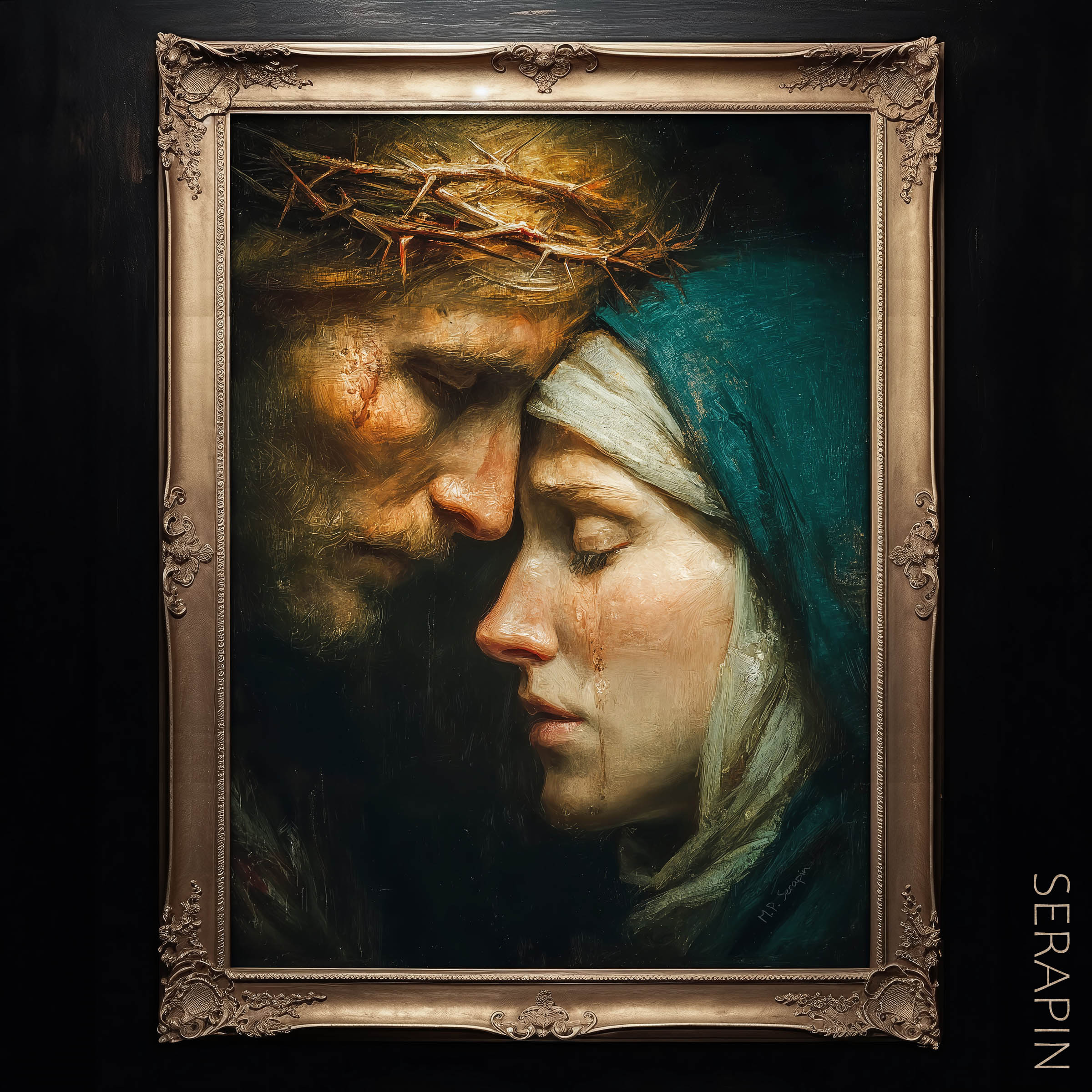 Goodbye Mother — original Catholic art by M.P. Serapin