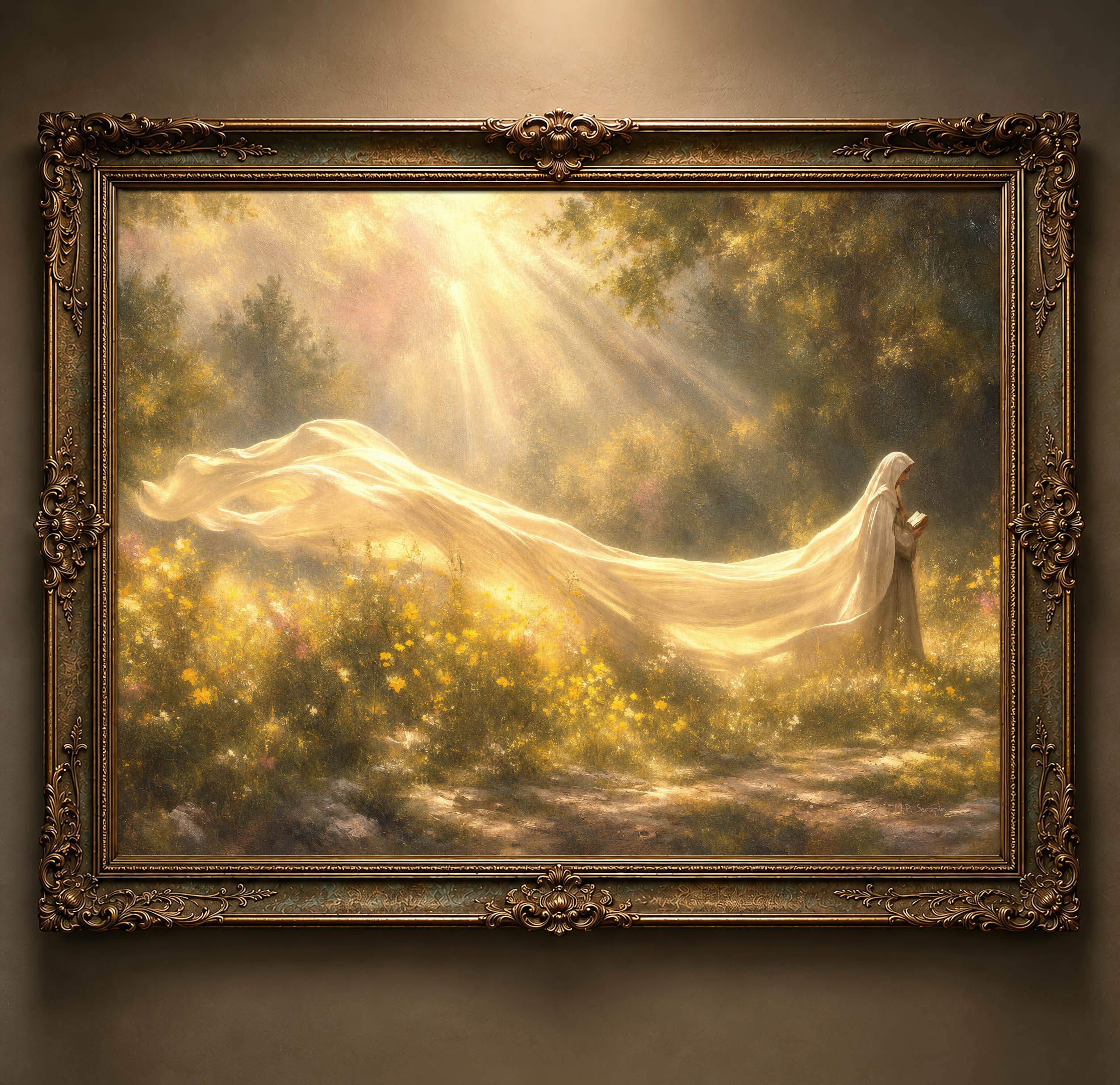 Heavenly Veil — original Catholic art by M.P. Serapin