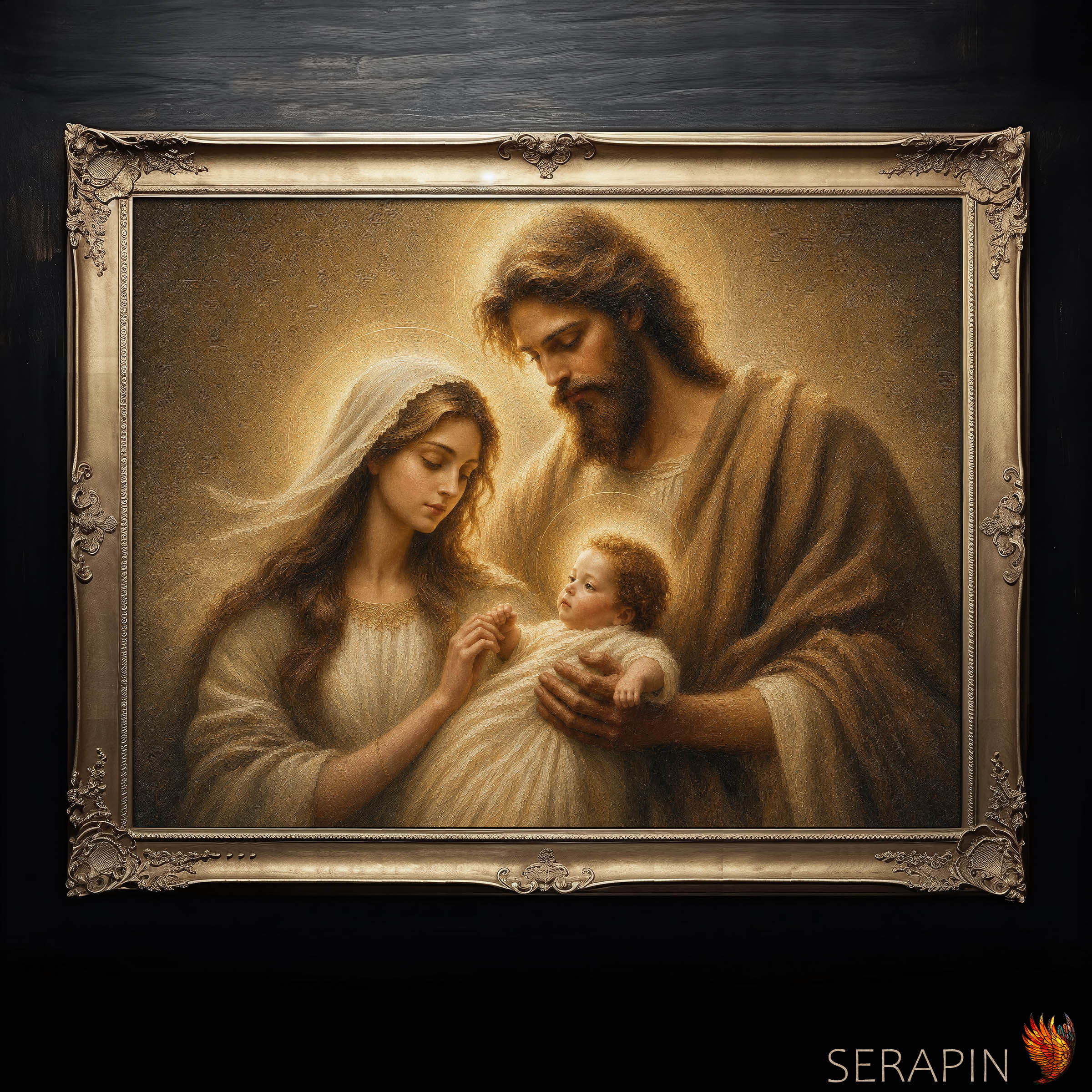 Holy Family 2 — original Catholic art by M.P. Serapin