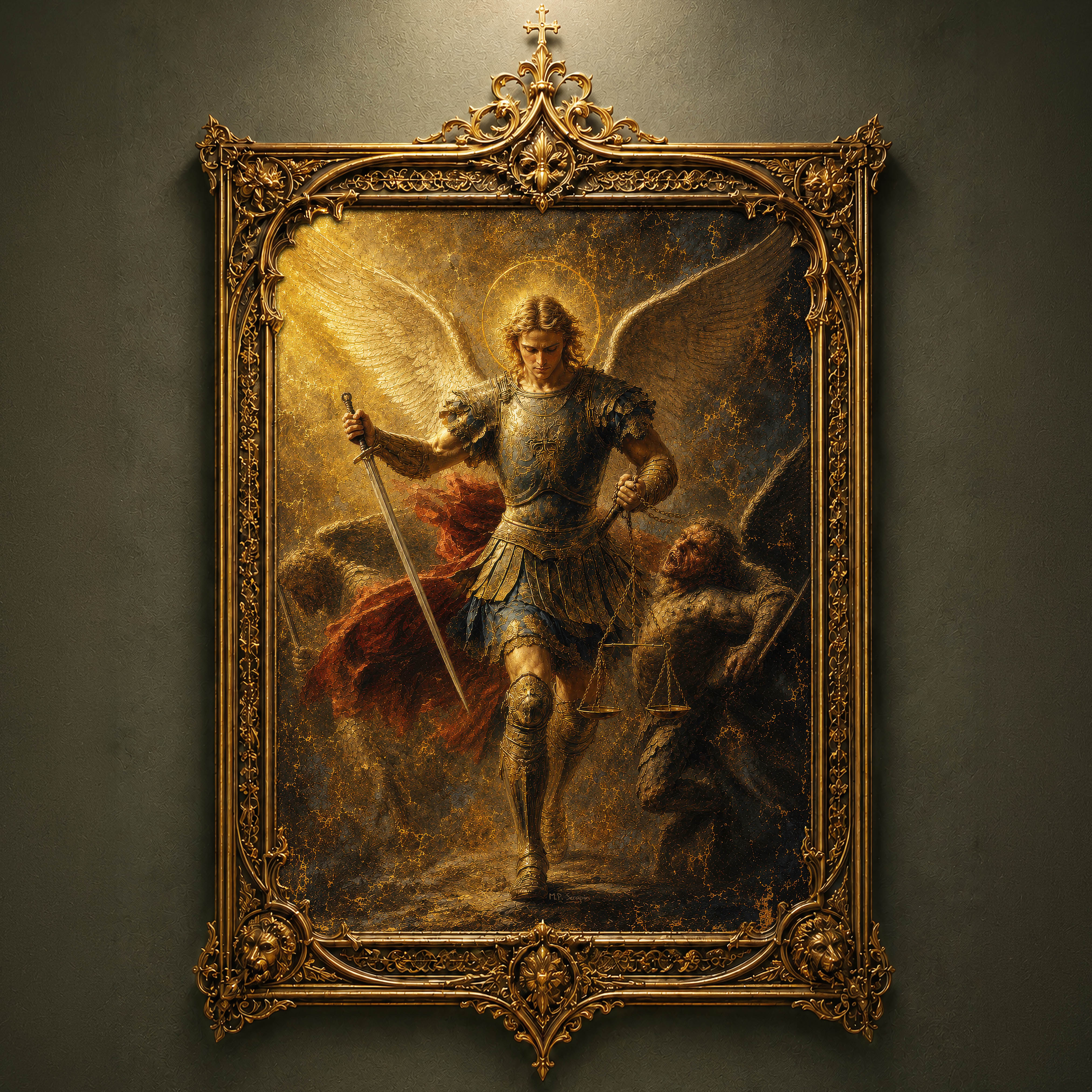 Into The Inferno — original Catholic art by M.P. Serapin