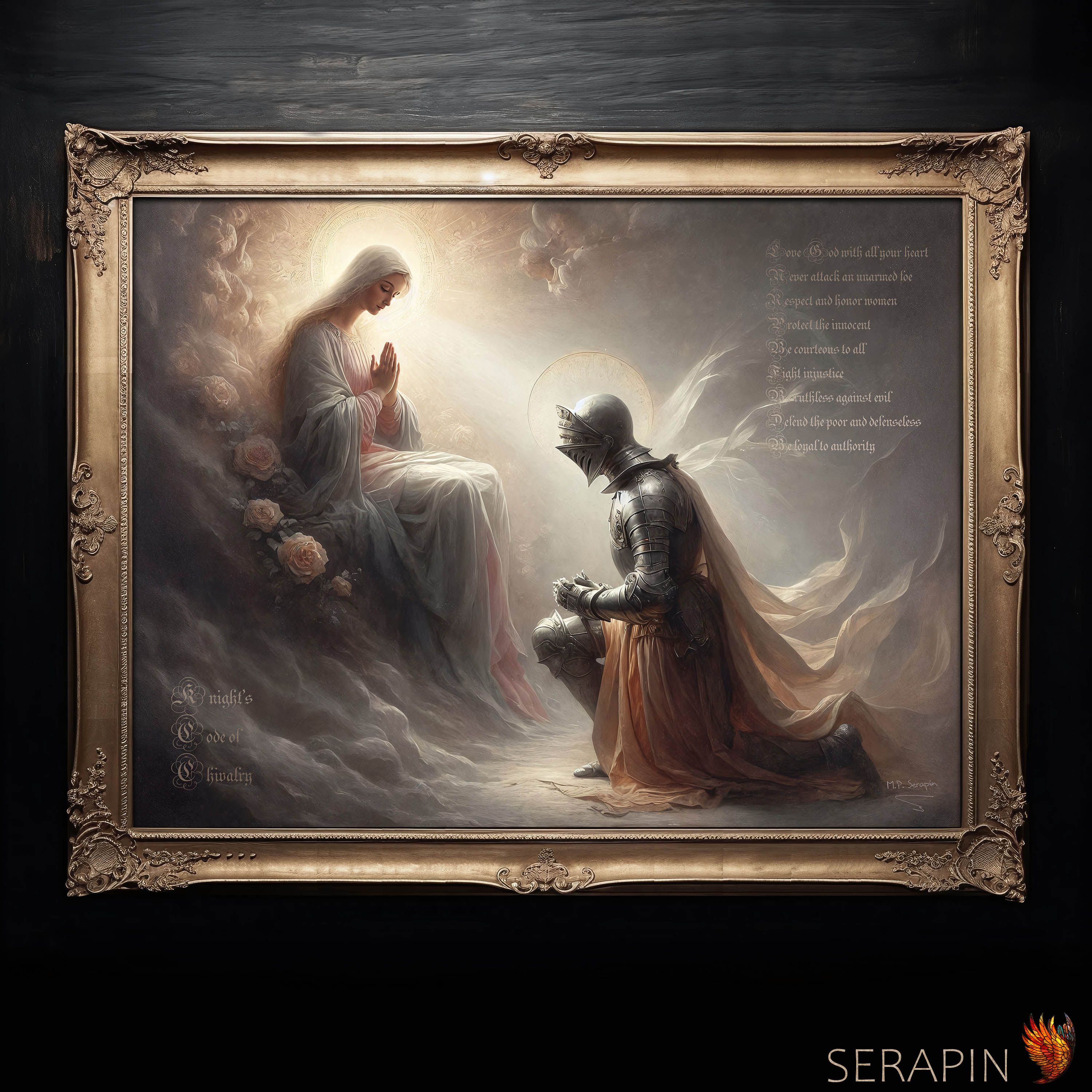 Knights Code of Honor II — original Catholic art by M.P. Serapin