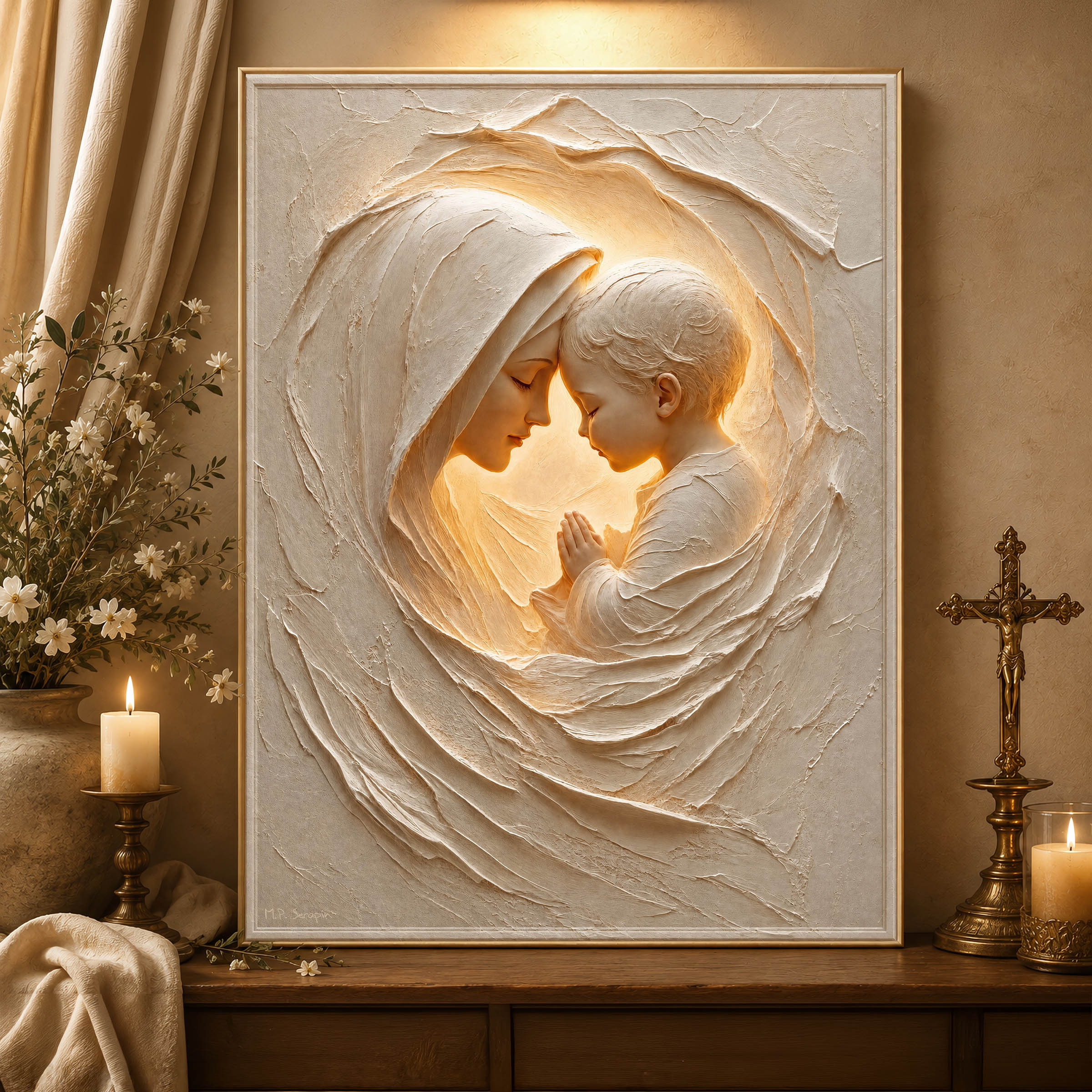 Madonna and Child 2 — original Catholic art by M.P. Serapin