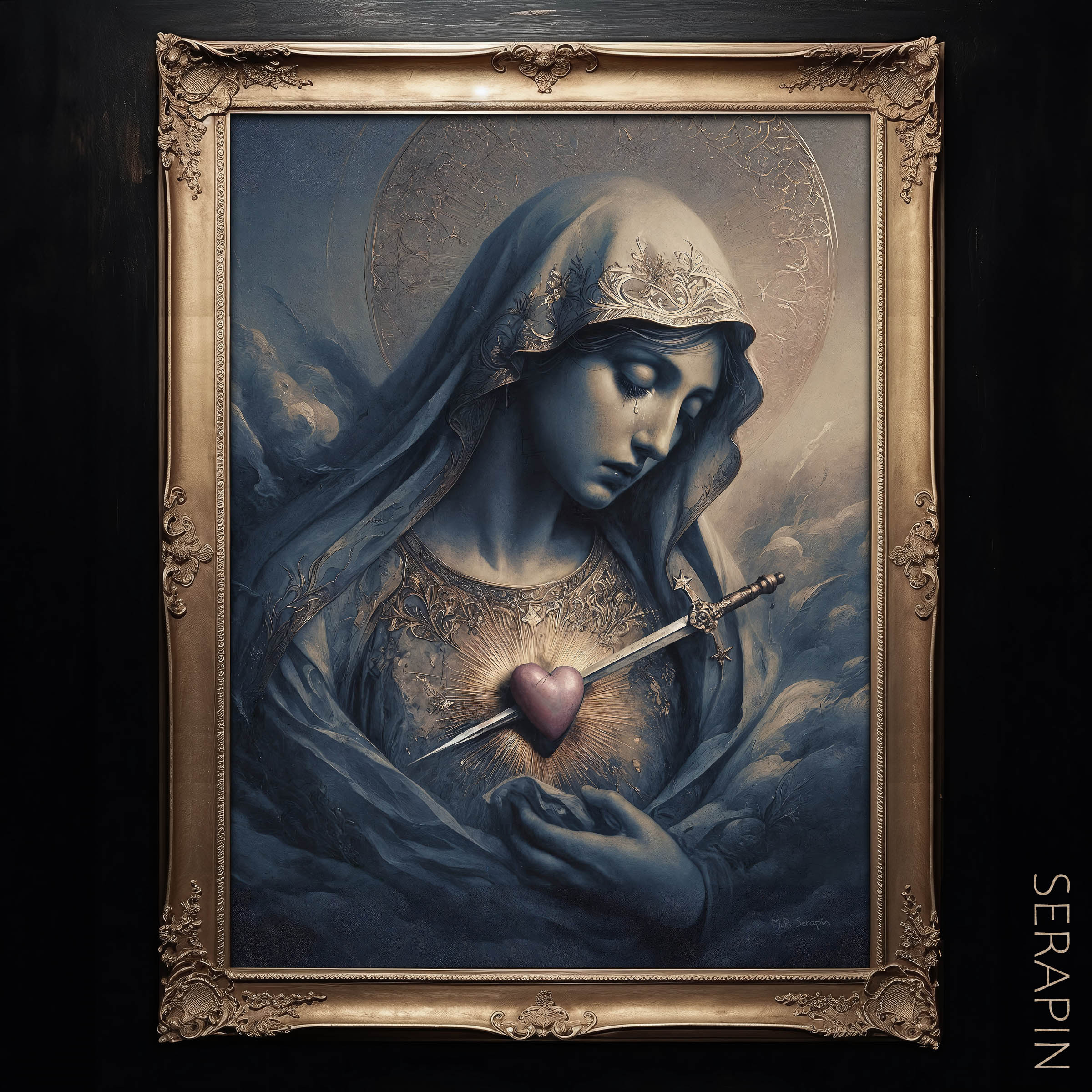 Our Lady of Sorrows — original Catholic art by M.P. Serapin