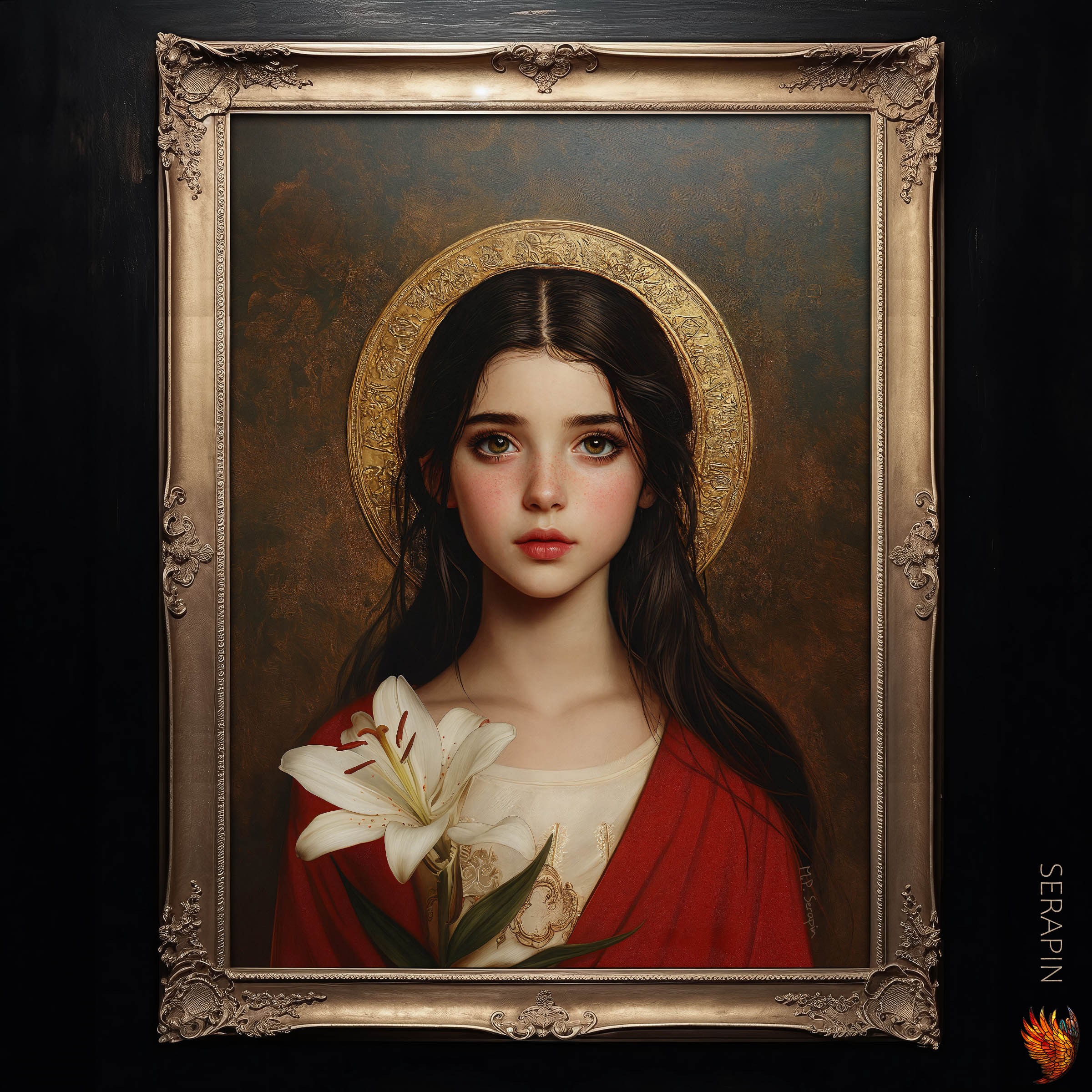 Saint Maria Goretti Portrait — original Catholic art by M.P. Serapin