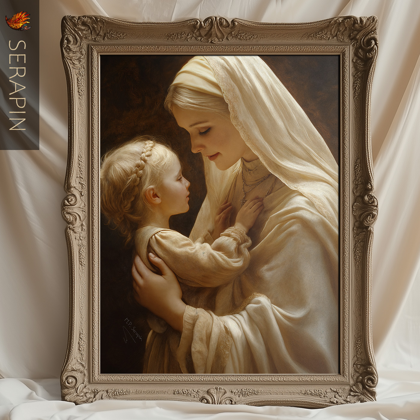 Spiritual Motherhood — original Catholic art by M.P. Serapin