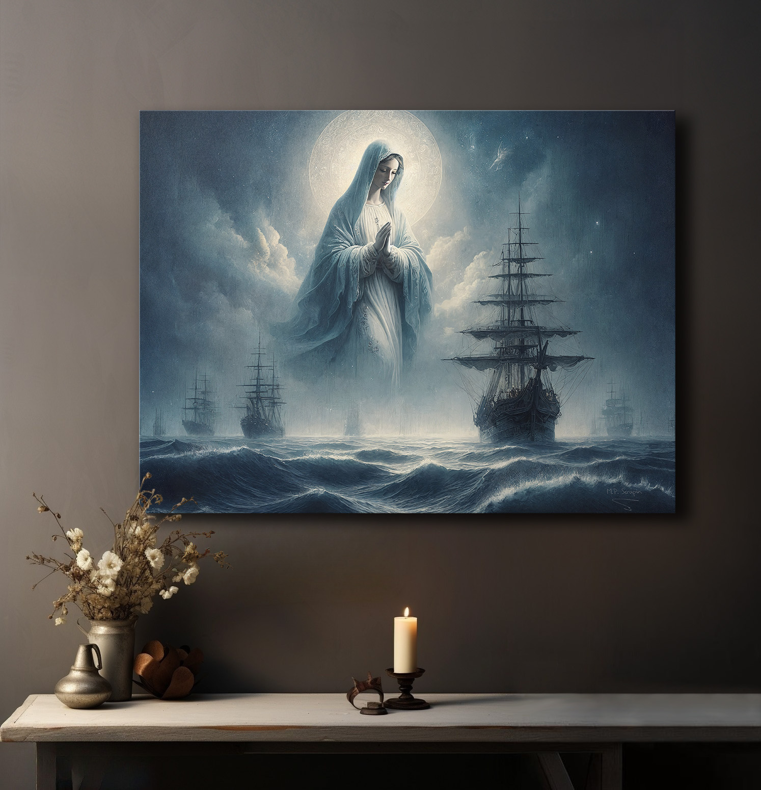 Star of the Sea - Stella Maris — original Catholic art by M.P. Serapin