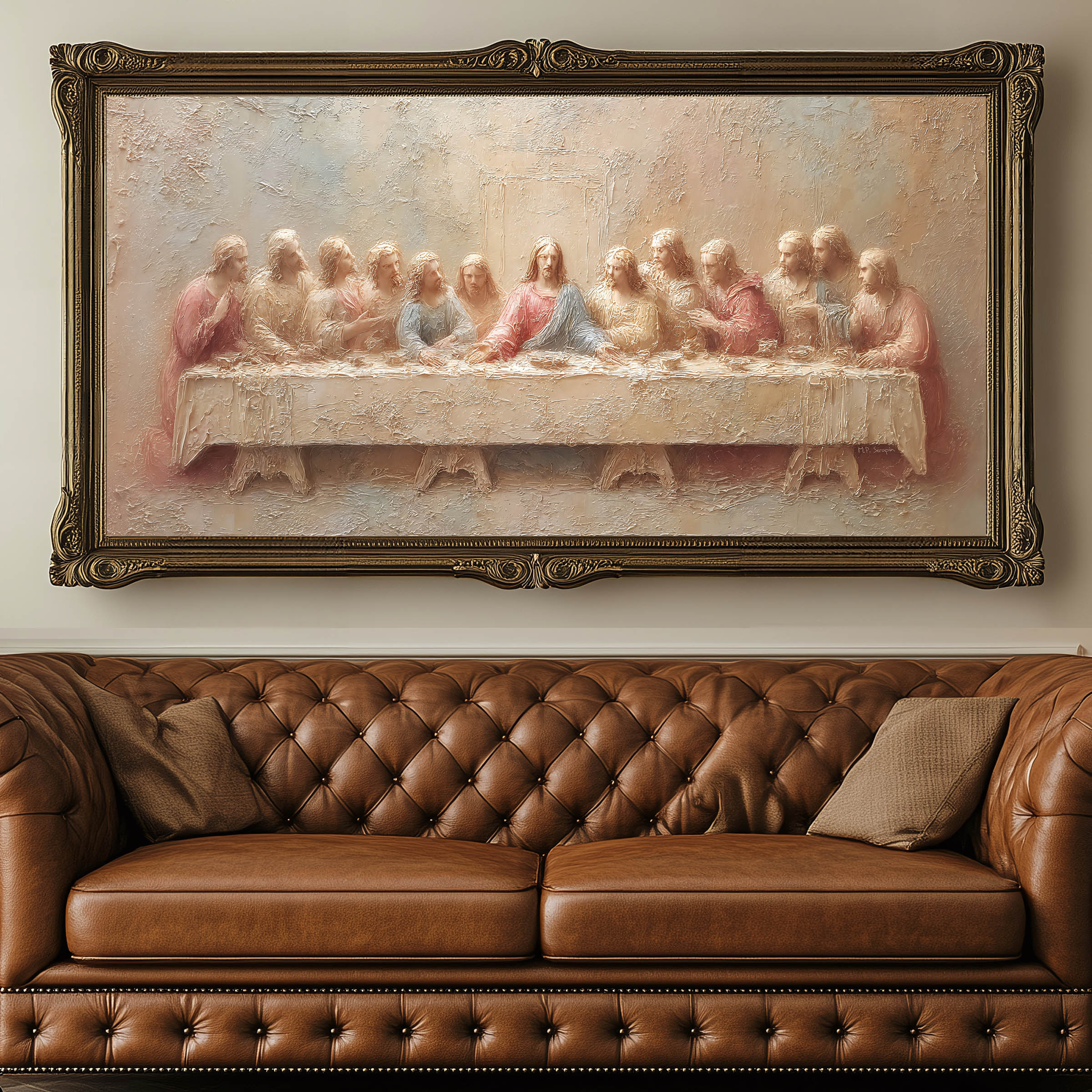 The Last Supper - Impasto — original Catholic art by M.P. Serapin