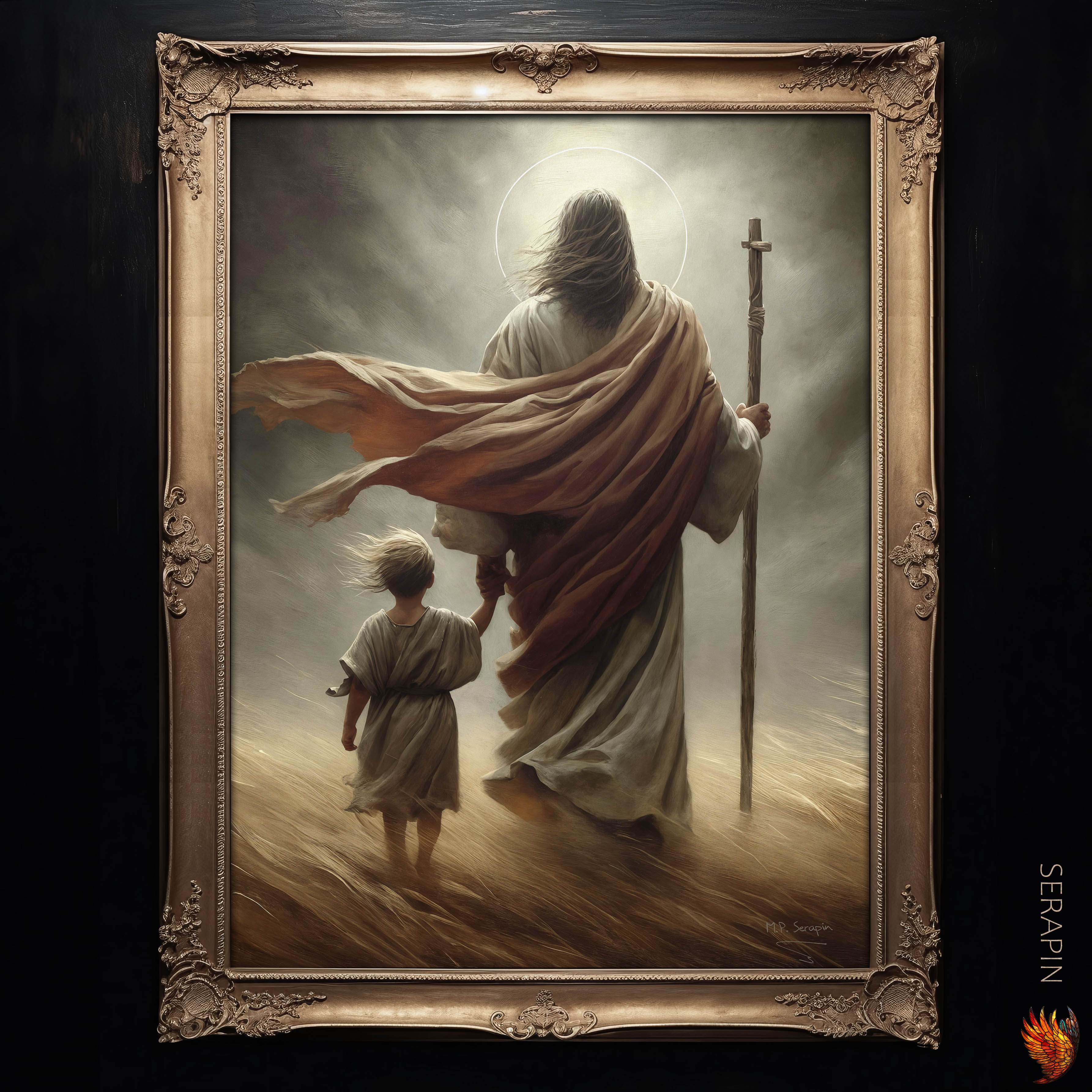 Through The Dark Valley — original Catholic art by M.P. Serapin